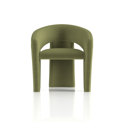 Boho Accent Chair Forest Green - side angle
