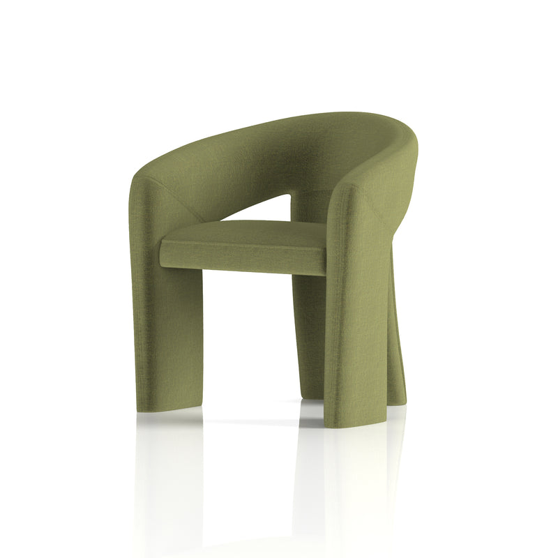 Boho Accent Chair Forest Green - three-quarter view