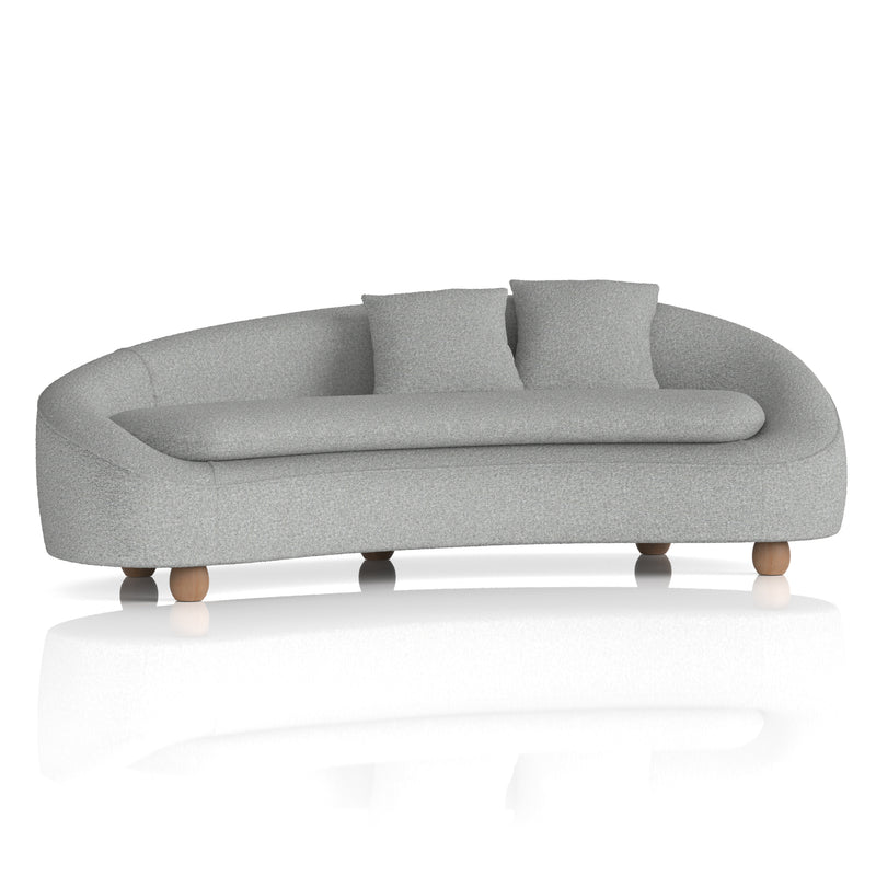 Mimi 3 Seater Curved Sofa Boucle - front view