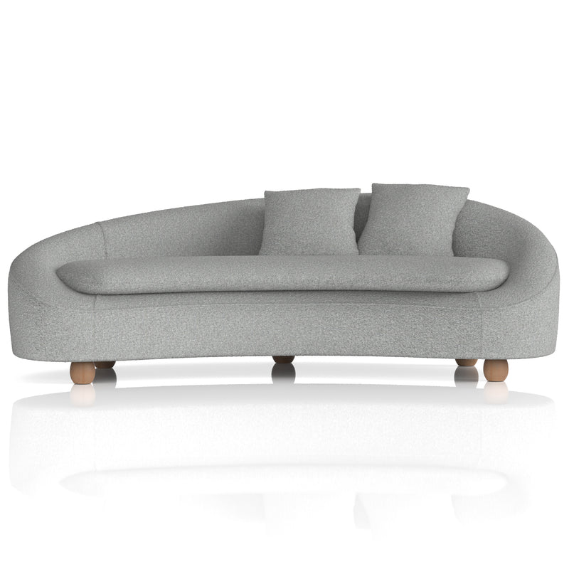 Mimi 3 Seater Curved Sofa Boucle - side angle