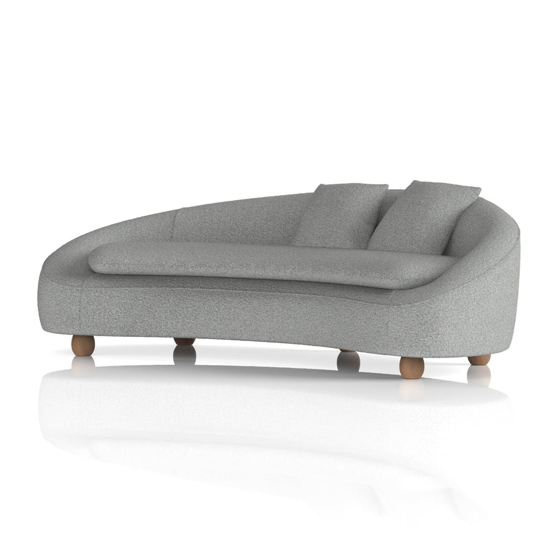 Mimi 3 Seater Curved Sofa Boucle - three-quarter view