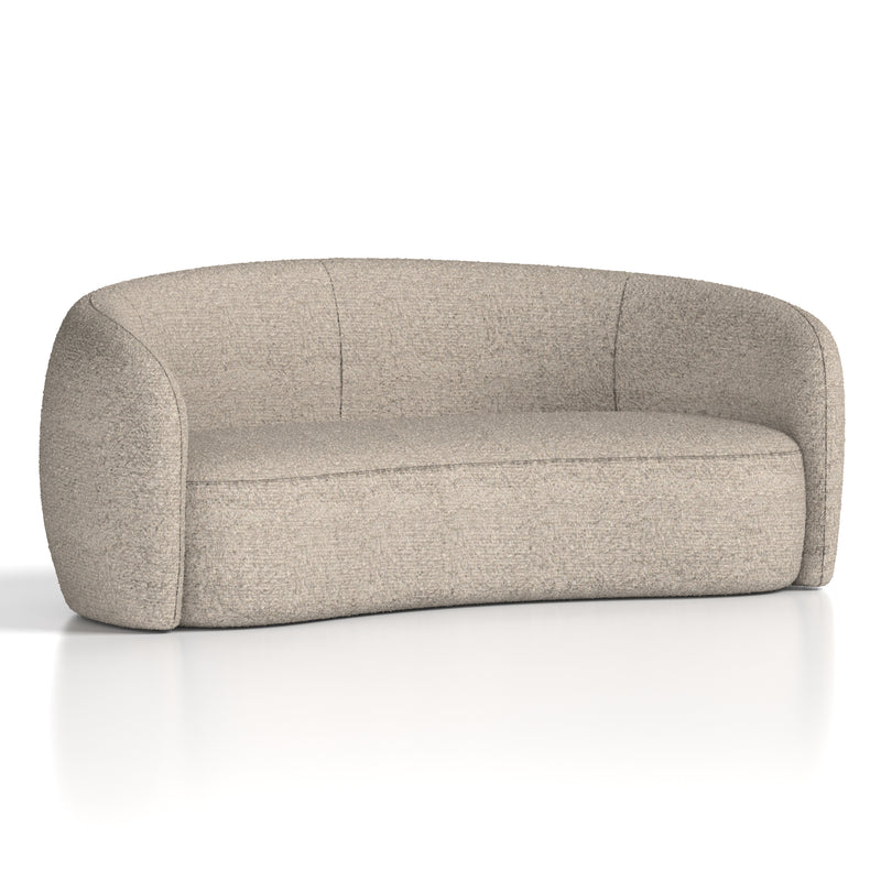 Phoebe Curved Sofa Cream Boucle - front view