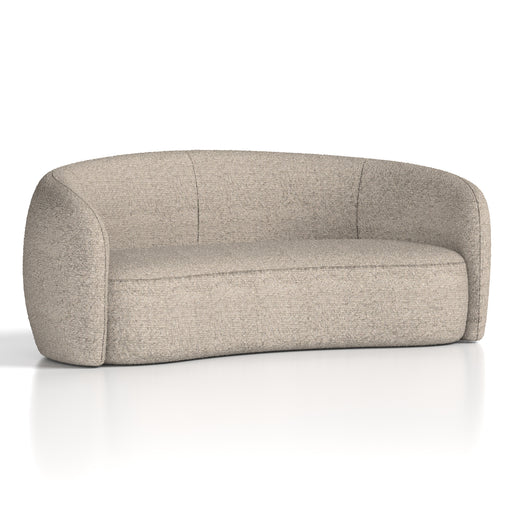 Phoebe Curved Sofa Cream Boucle - front view