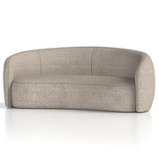 Phoebe Curved Sofa Cream Boucle - three-quarter view