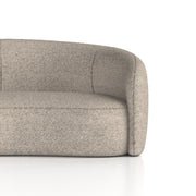 Phoebe Curved Sofa Cream Boucle - with matching footstool