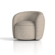 Phoebe Swivel Accent Chair Cream Boucle - three-quarter view