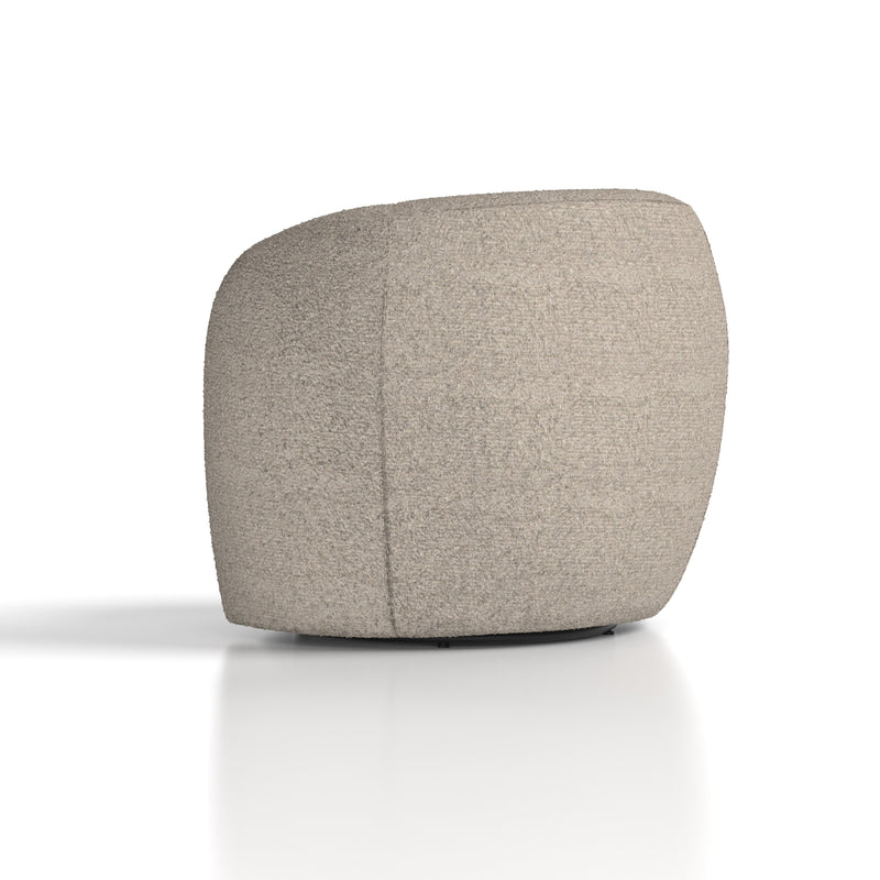 Phoebe Swivel Accent Chair Cream Boucle - fabric close-up