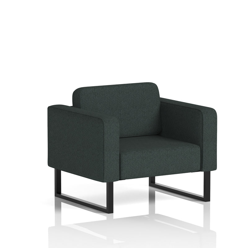 Brixworth Armchair - Rivet - Charcoal fabric, Black legs - Homesplex