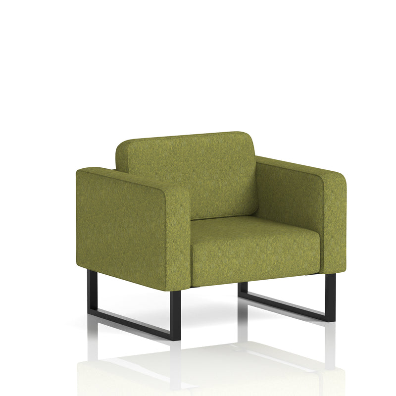 Brixworth Armchair - Rivet - Olive fabric, Black legs - Homesplex