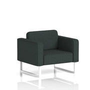Brixworth Armchair - Rivet - Charcoal fabric, White legs - Homesplex