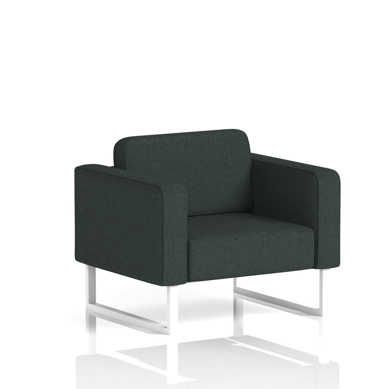 Brixworth Armchair - Rivet - Charcoal fabric, White legs - Homesplex