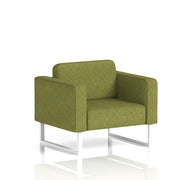 Brixworth Armchair - Rivet - Olive fabric, White legs - Homesplex