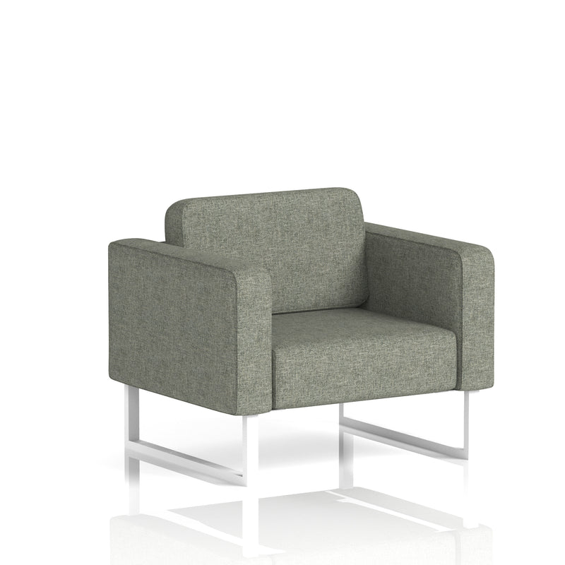 Brixworth Armchair - Rivet - Vitreous fabric, White legs - Homesplex