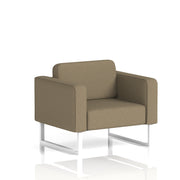 Brixworth Armchair - Main Line Flax - Bank fabric, White legs - Homesplex