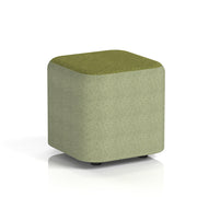 Harlestone Square Stool in Two Tone - Small Square Rivet - Burnish Body Olive Top - Homesplex