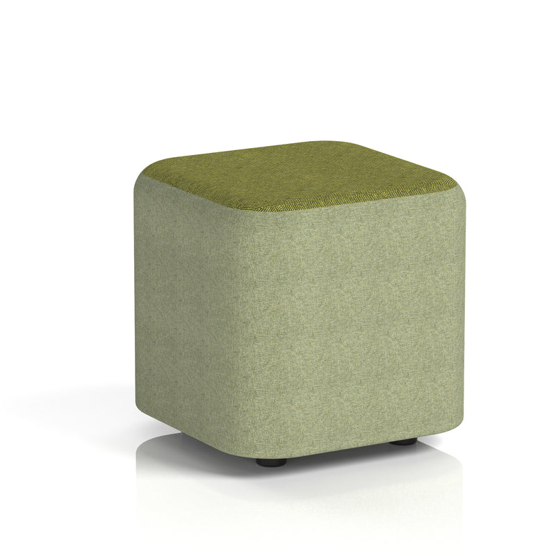 Harlestone Square Stool in Two Tone - Small Square Rivet - Burnish Body Olive Top - Homesplex