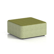Harlestone Square Stool in Two Tone - Large Square Rivet - Burnish Body Olive Top - Homesplex