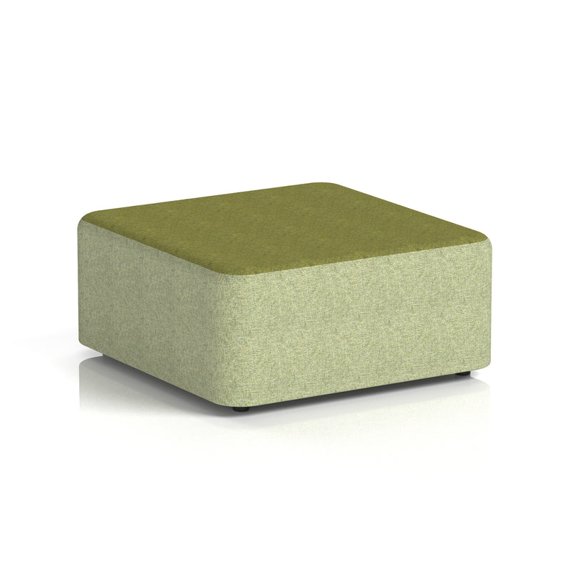Harlestone Square Stool in Two Tone - Large Square Rivet - Burnish Body Olive Top - Homesplex