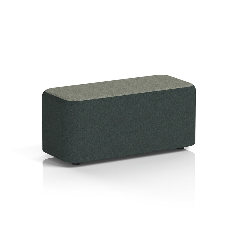 Harlestone Rectangular Stool in Two Tone - Small Rectangular Rivet - Charcoal Body Vitreous Top - Homesplex