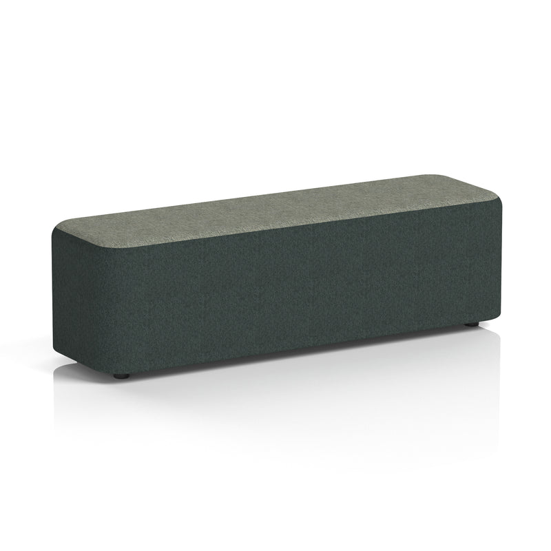 Harlestone Rectangular Stool in Two Tone - Large Rectangular Rivet - Charcoal Body Vitreous Top - Homesplex
