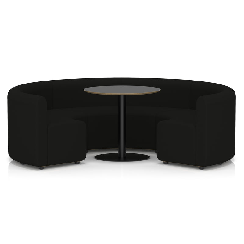 Mawsley Modular Seating Set - Circular Booth - Low Back - Black Table - Era - Forward - Homesplex