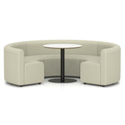 Mawsley Modular Seating Set - Circular Booth - Low Back - White Table - Era - Futurist - Homesplex
