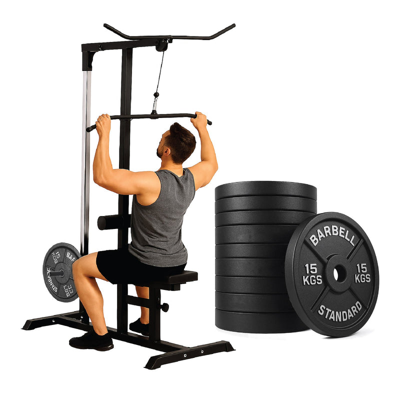 Exercise Pulley Machine Power Tower with Adjustable Seat Cable Positions - image 2