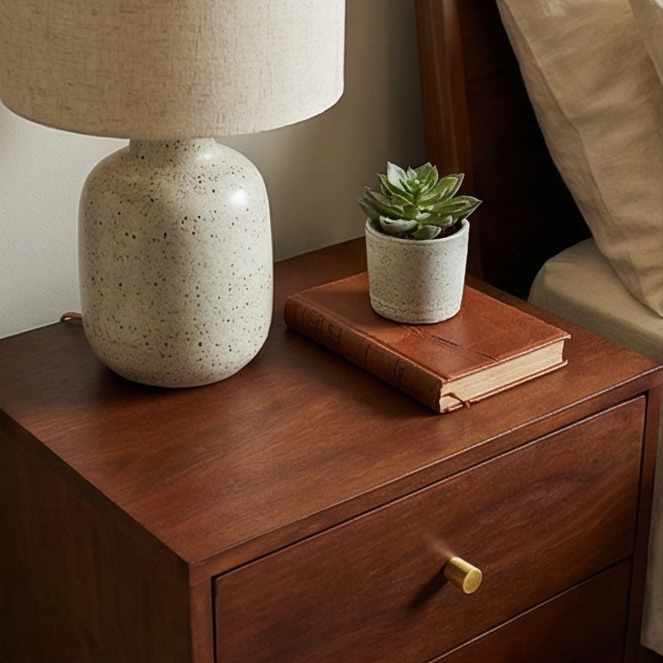 Scandinavian Walnut Oslo Bedside Table - image 3
