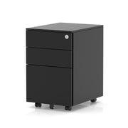 Base Mobile Steel Pedestal 3 Drawer - Black - Homesplex
