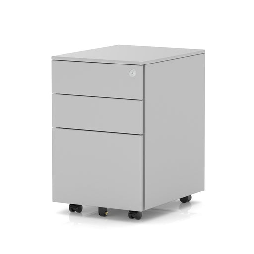 Base Mobile Steel Pedestal 3 Drawer - Silver - Homesplex