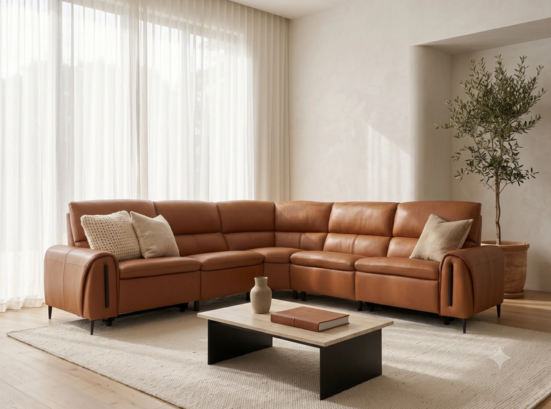 Arizona Electric Recliner Leather Corner Sofa - image 1