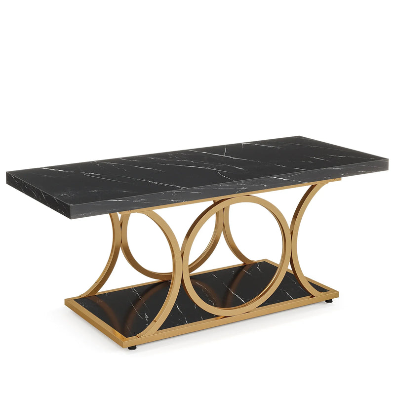 Tribesigns 47.24-inch 2-Tier Faux Marble Wood Rectangle Coffee Table - view 16