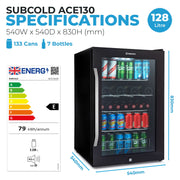 Subcold Ace130 LED touch control beer fridge, photo 7