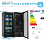 Subcold Maxi250 black tall drinks fridge, photo 6