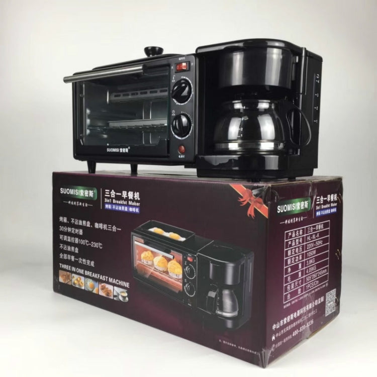 3-in-1 Electric Breakfast Machine with Coffee Maker, Frying Pan and Mini Oven - view 11
