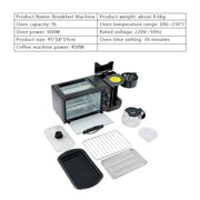 3-in-1 Electric Breakfast Machine with Coffee Maker, Frying Pan and Mini Oven - view 10
