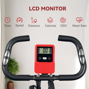 SPORTNOW Folding Exercise Bike with Arm Bands and Hand Pulse Sensor, Red - image 10