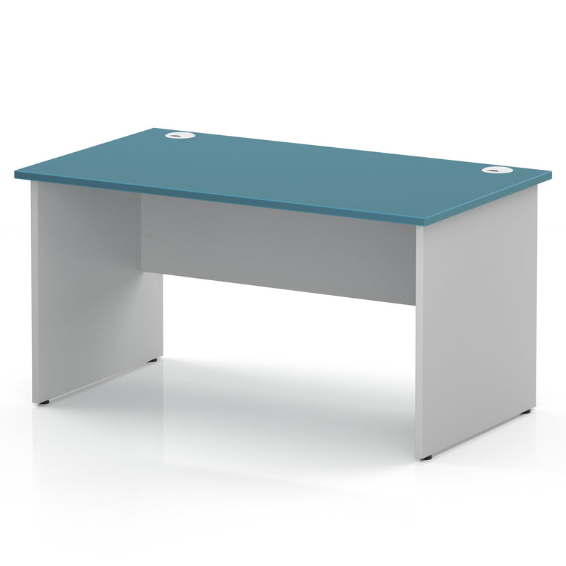 Impulse 1400 x 800mm Straight Office Desk - White Panel End Leg - view 3