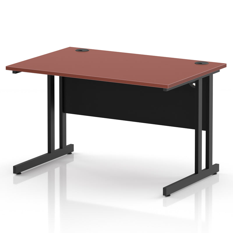 Impulse 1200 x 800mm Straight Office Desk - Black Cantilever Leg