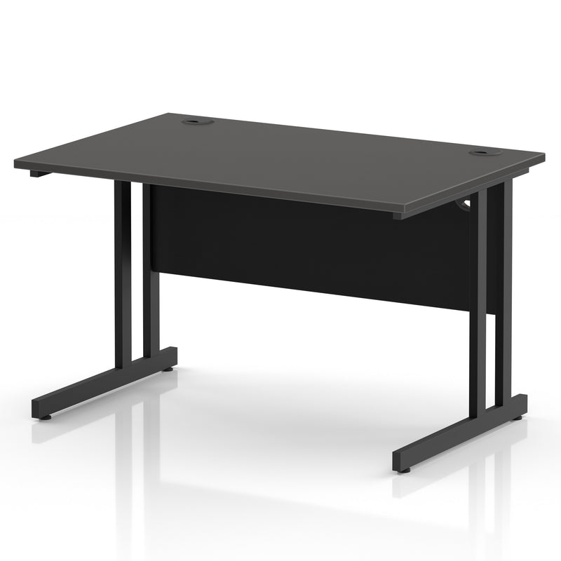 Impulse 1200 x 800mm Straight Office Desk - Black Cantilever Leg - view 2