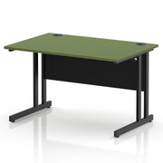 Impulse 1200 x 800mm Straight Office Desk - Black Cantilever Leg - view 5