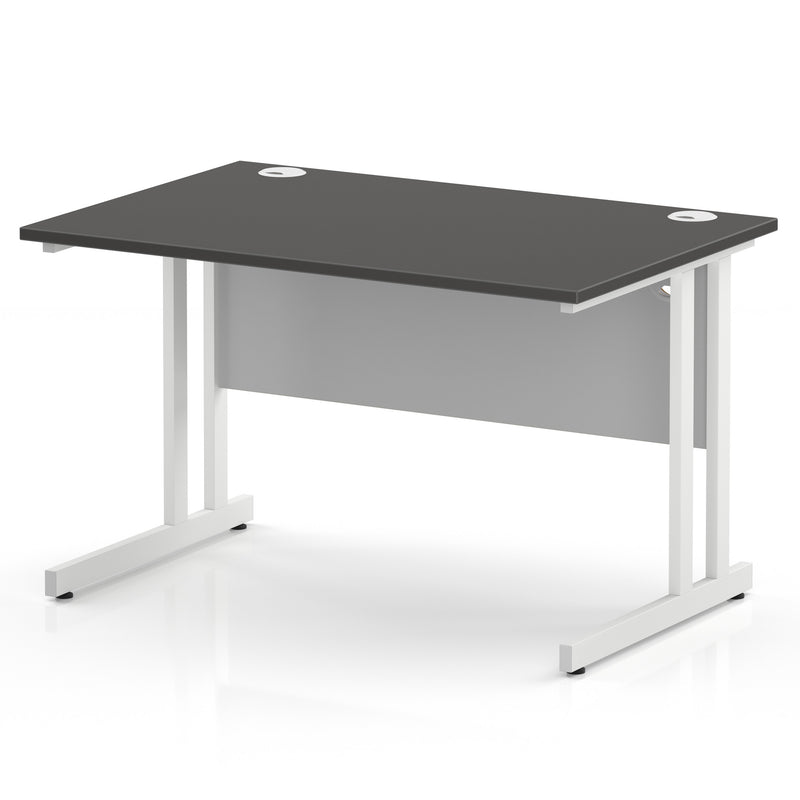 Impulse 1200 x 800mm Straight Office Desk - White Cantilever Leg - view 2