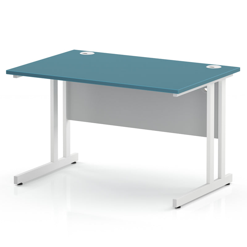 Impulse 1200 x 800mm Straight Office Desk - White Cantilever Leg - view 3
