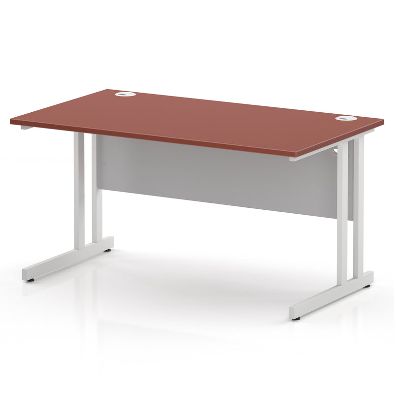Impulse 1400 x 800mm Straight Office Desk - White Cantilever Leg