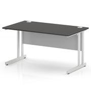 Impulse 1400 x 800mm Straight Office Desk - White Cantilever Leg - view 2