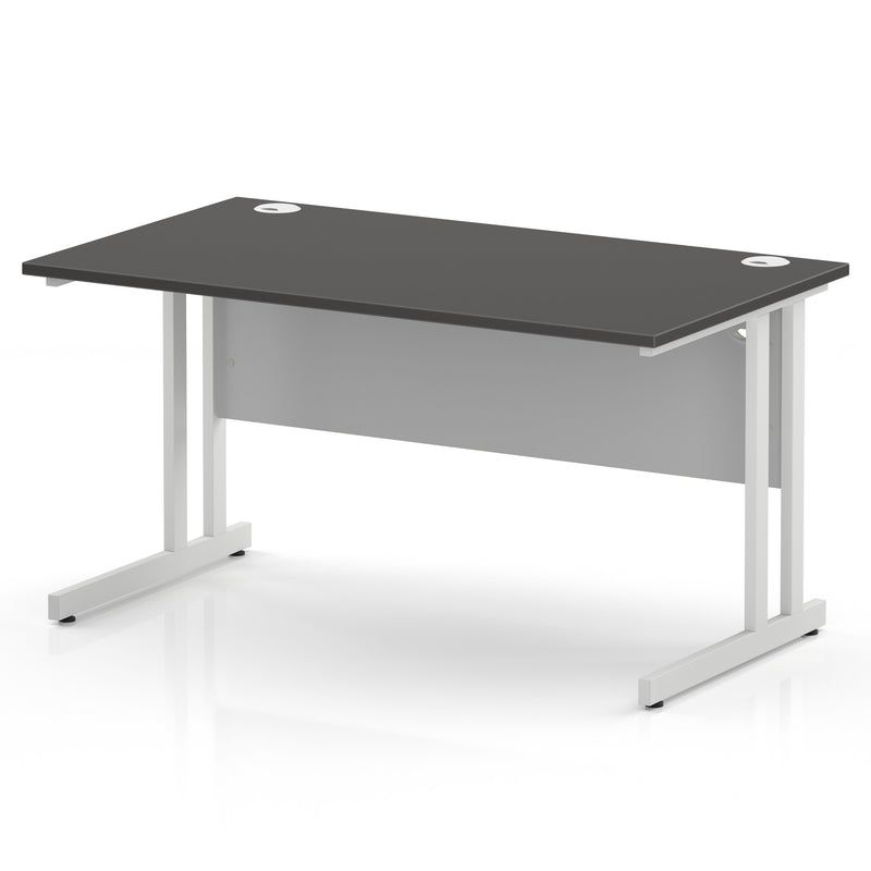 Impulse 1400 x 800mm Straight Office Desk - White Cantilever Leg - view 2