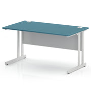 Impulse 1400 x 800mm Straight Office Desk - White Cantilever Leg - view 3