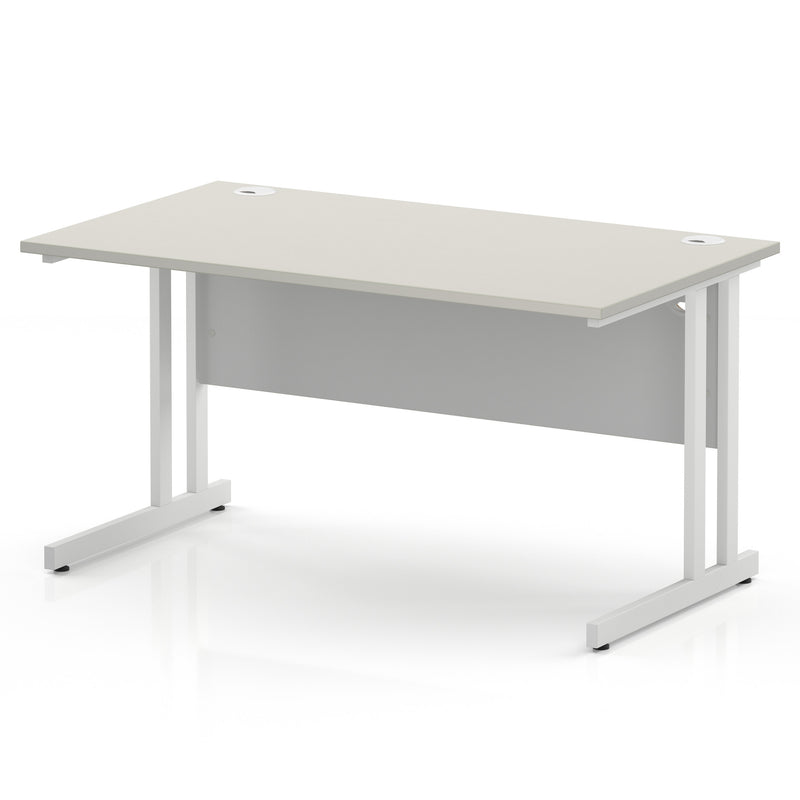 Impulse 1400 x 800mm Straight Office Desk - White Cantilever Leg - view 4