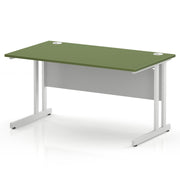 Impulse 1400 x 800mm Straight Office Desk - White Cantilever Leg - view 5