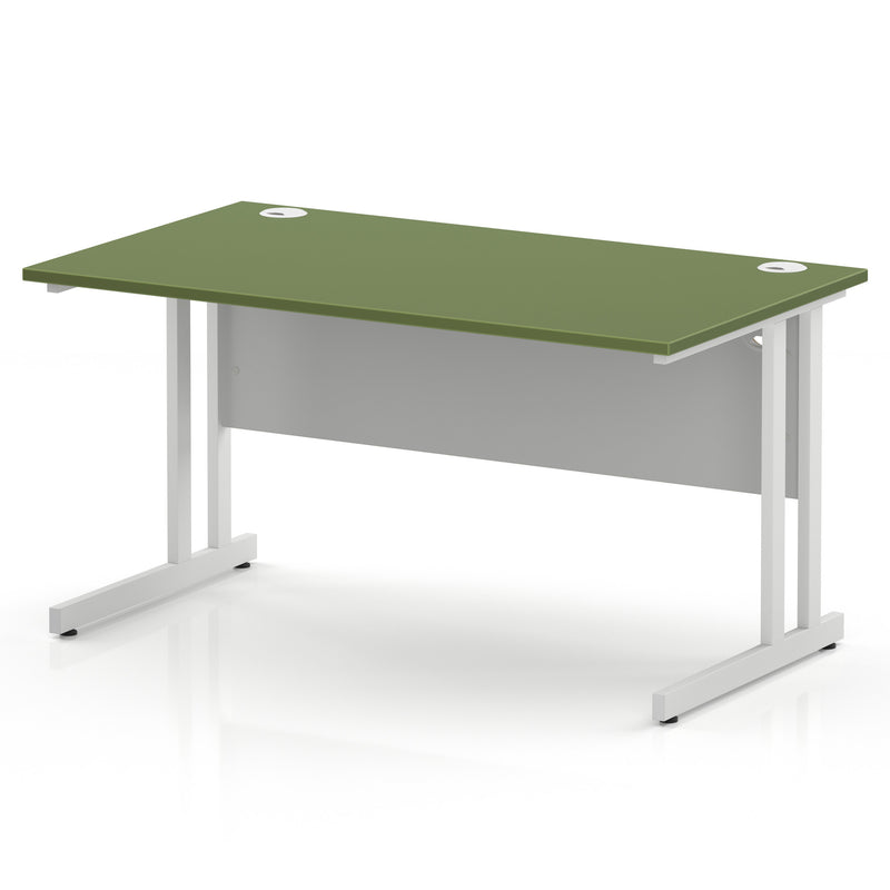 Impulse 1400 x 800mm Straight Office Desk - White Cantilever Leg - view 5